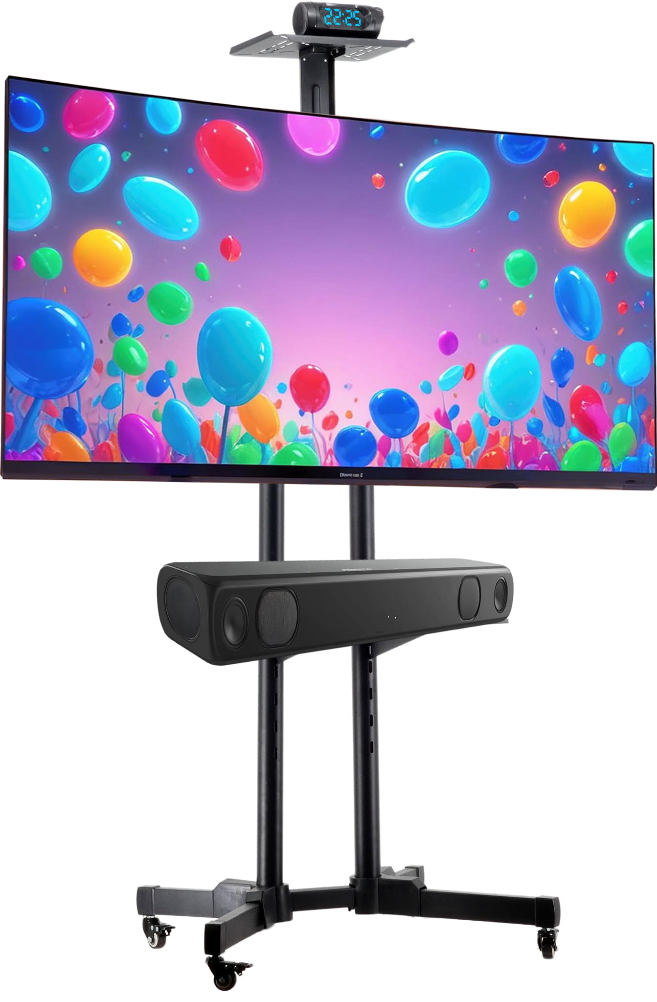 Mobilny stojak pod telewizor 32-65 cali z półkami